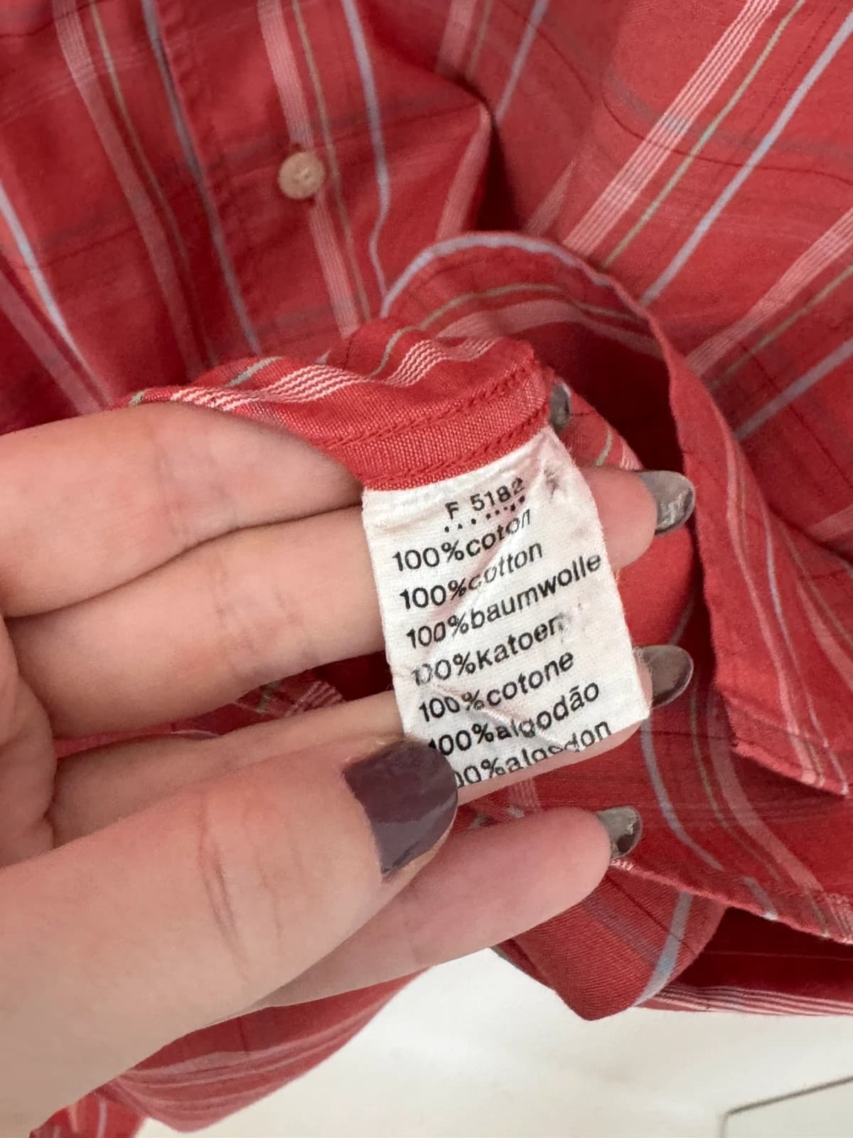 Chemise manches courtes à carreaux Lacoste rouge taille 42/L - FP260185 - Photo 4/7
