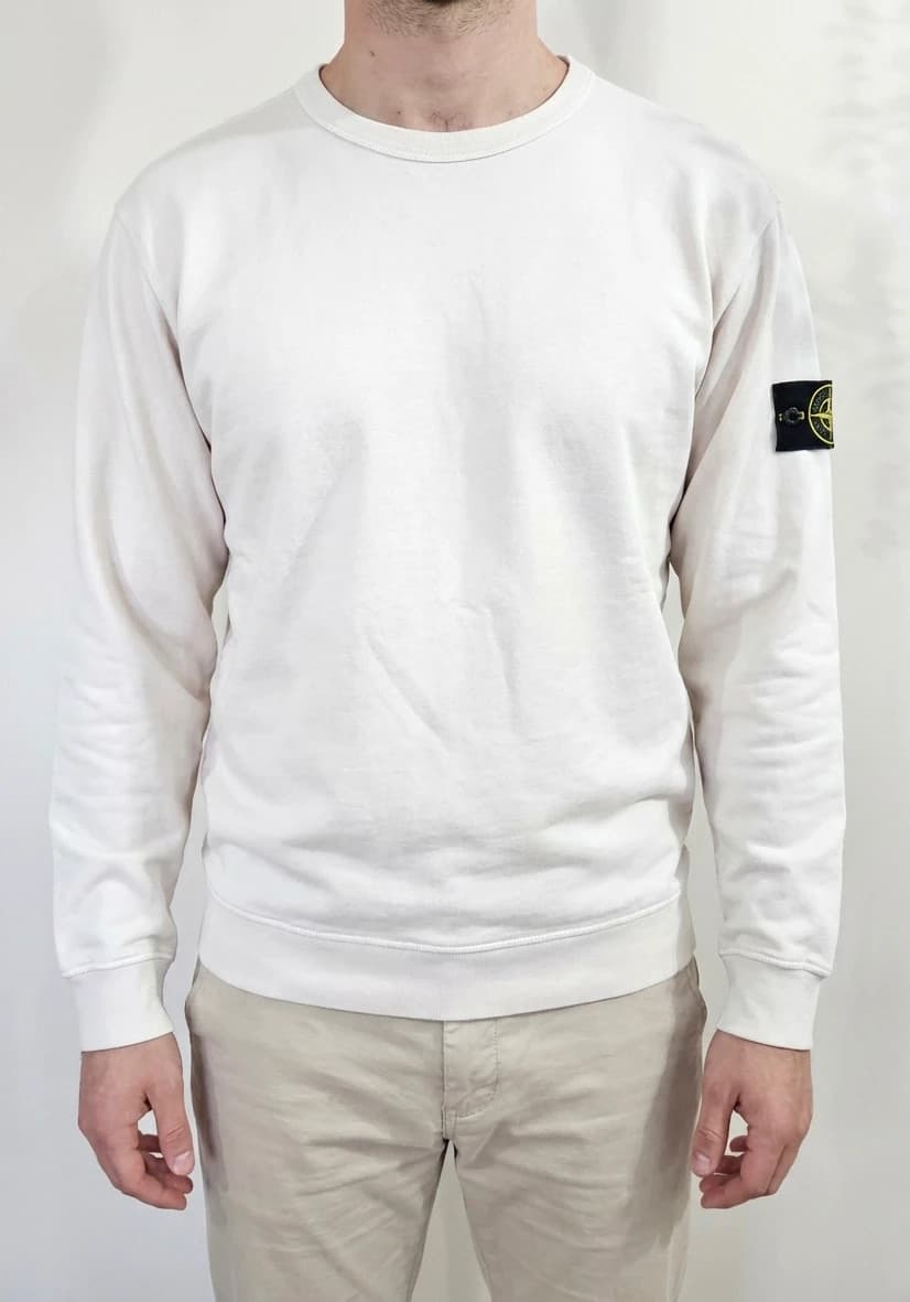 Sweat/Crewneck Stone Island blanc cassé taille XL - Photo 1/9
