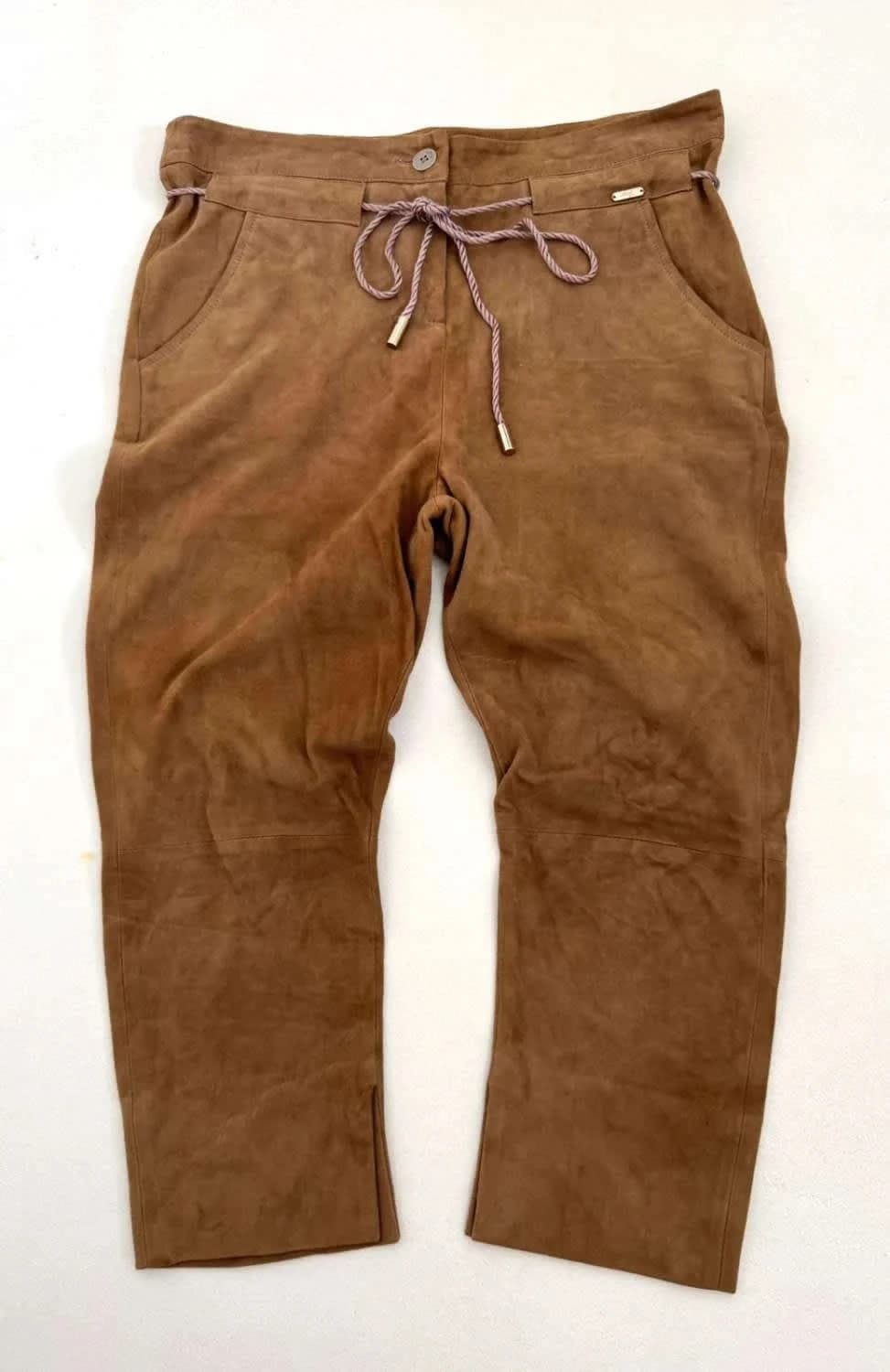 Pantalon cuir Liu Jo cropped camel taille 40 - Photo 2/11