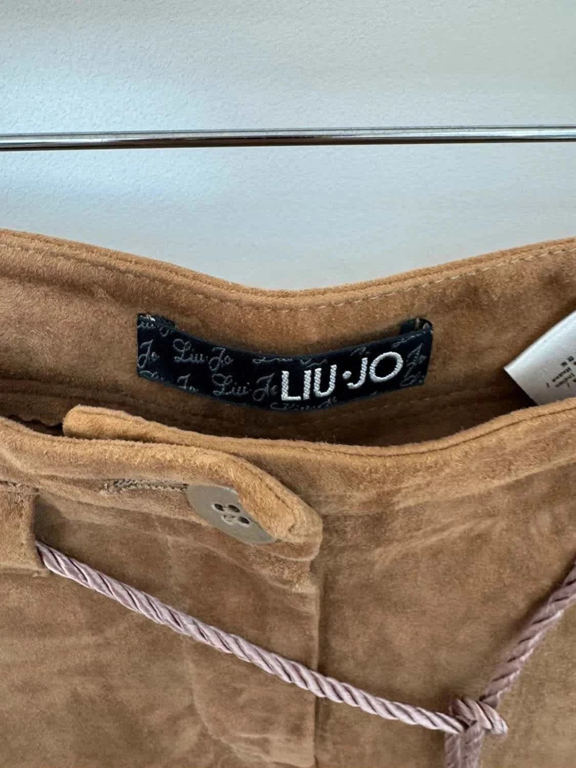 Pantalon cuir Liu Jo cropped camel taille 40 - Photo 3/11