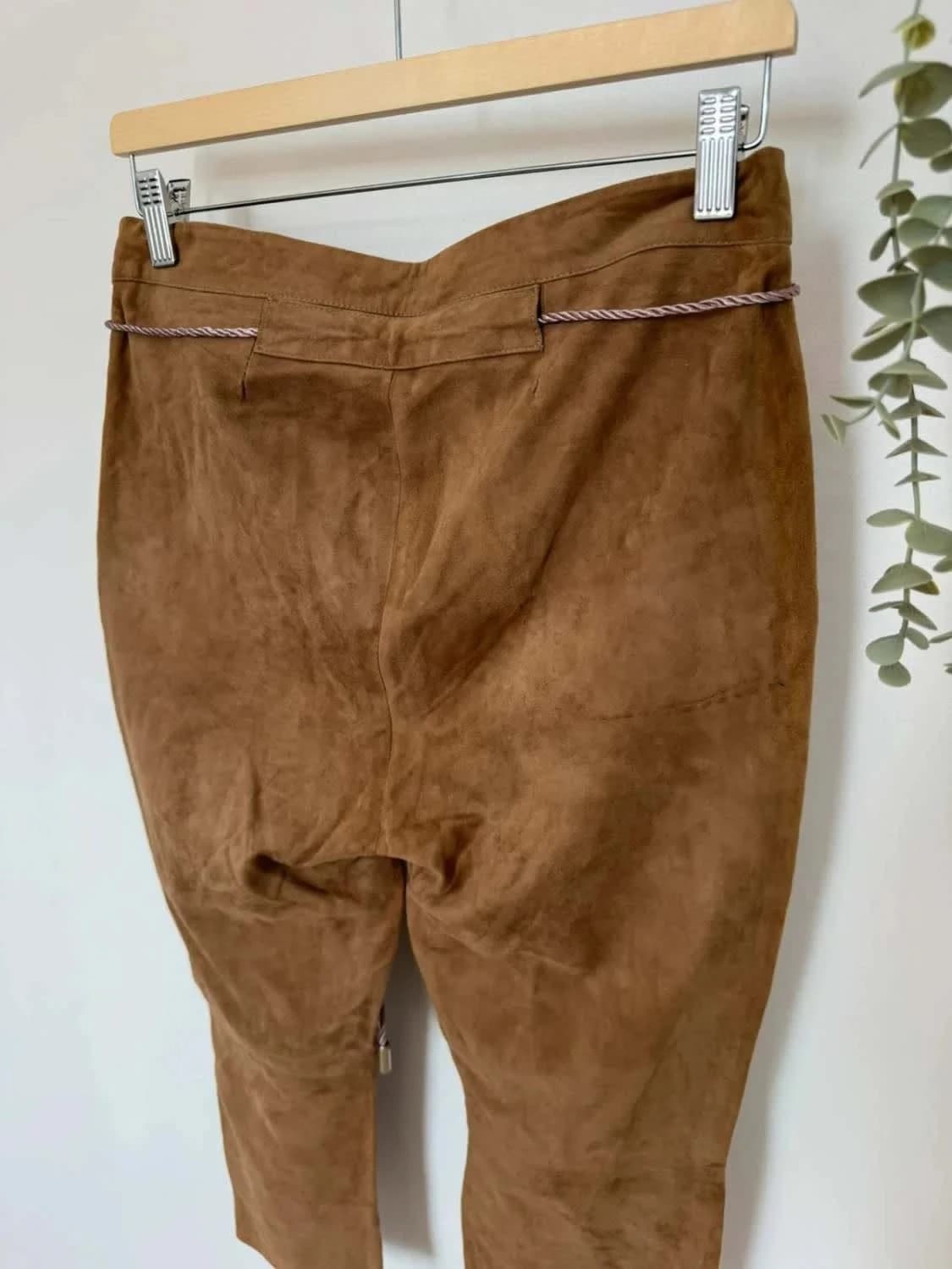 Pantalon cuir Liu Jo cropped camel taille 40 - Photo 6/11