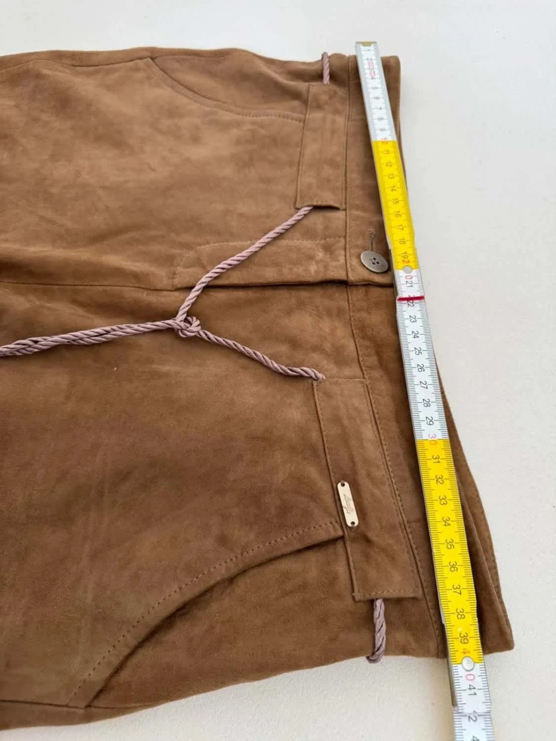 Pantalon cuir Liu Jo cropped camel taille 40 - Photo 10/11