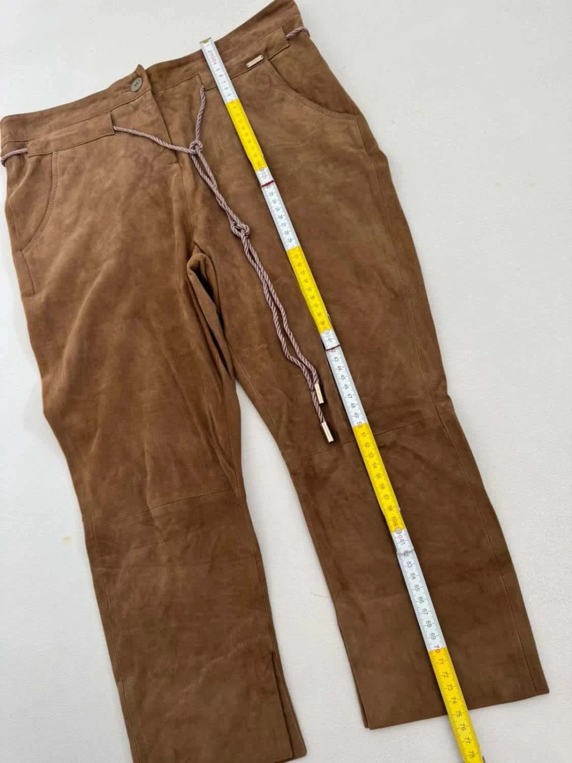 Pantalon cuir Liu Jo cropped camel taille 40 - Photo 11/11