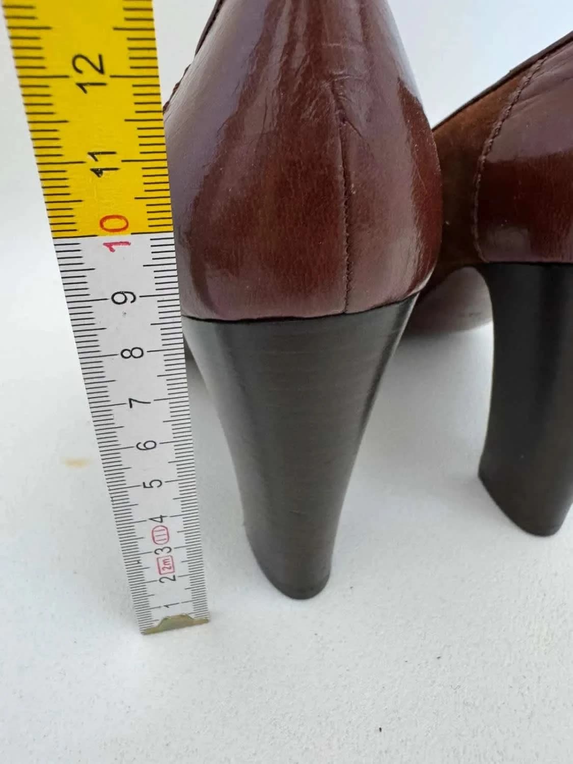 Escarpins cuir daim Calpier marron chocolat taille 36,5 - Photo 8/8