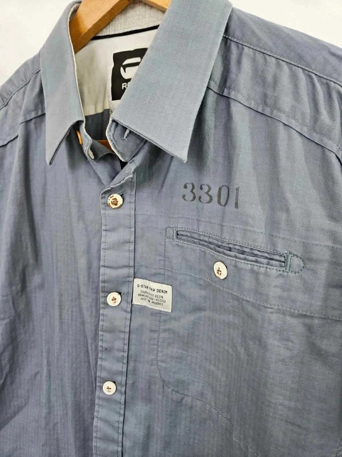 Chemise manches courtes bleue Homme G-Star Raw taille L - Photo 4/7