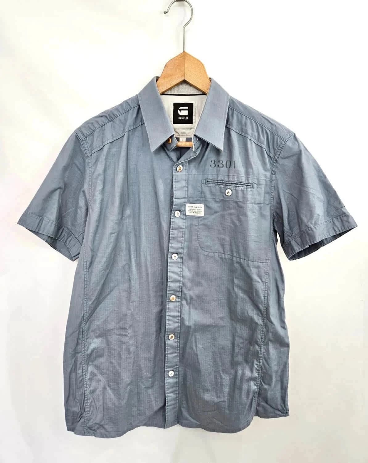 Chemise manches courtes bleue Homme G-Star Raw taille L - Photo 2/7