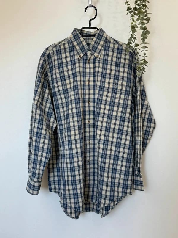 Chemise Cacharel carreaux bleu beige taille 3/L coupe droite - FP260349 - Photo 2/8