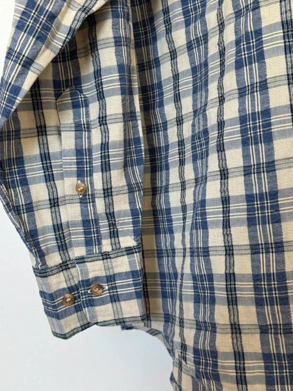 Chemise Cacharel carreaux bleu beige taille 3/L coupe droite - FP260349 - Photo 3/8