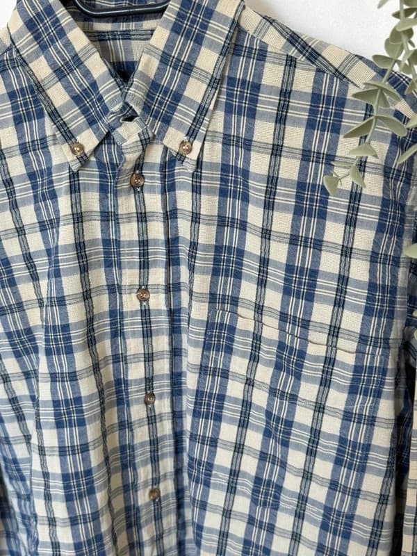 Chemise Cacharel carreaux bleu beige taille 3/L coupe droite - FP260349 - Photo 5/8