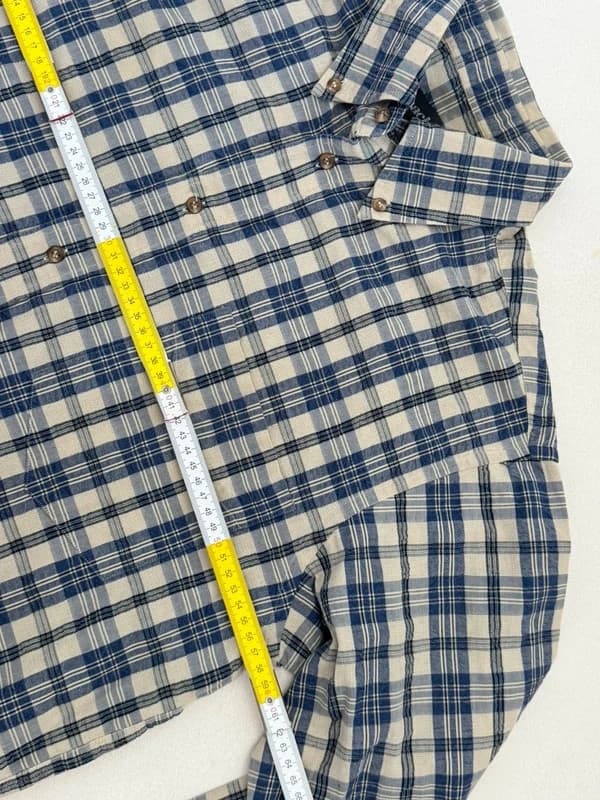 Chemise Cacharel carreaux bleu beige taille 3/L coupe droite - FP260349 - Photo 7/8