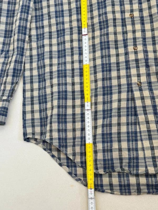 Chemise Cacharel carreaux bleu beige taille 3/L coupe droite - FP260349 - Photo 8/8
