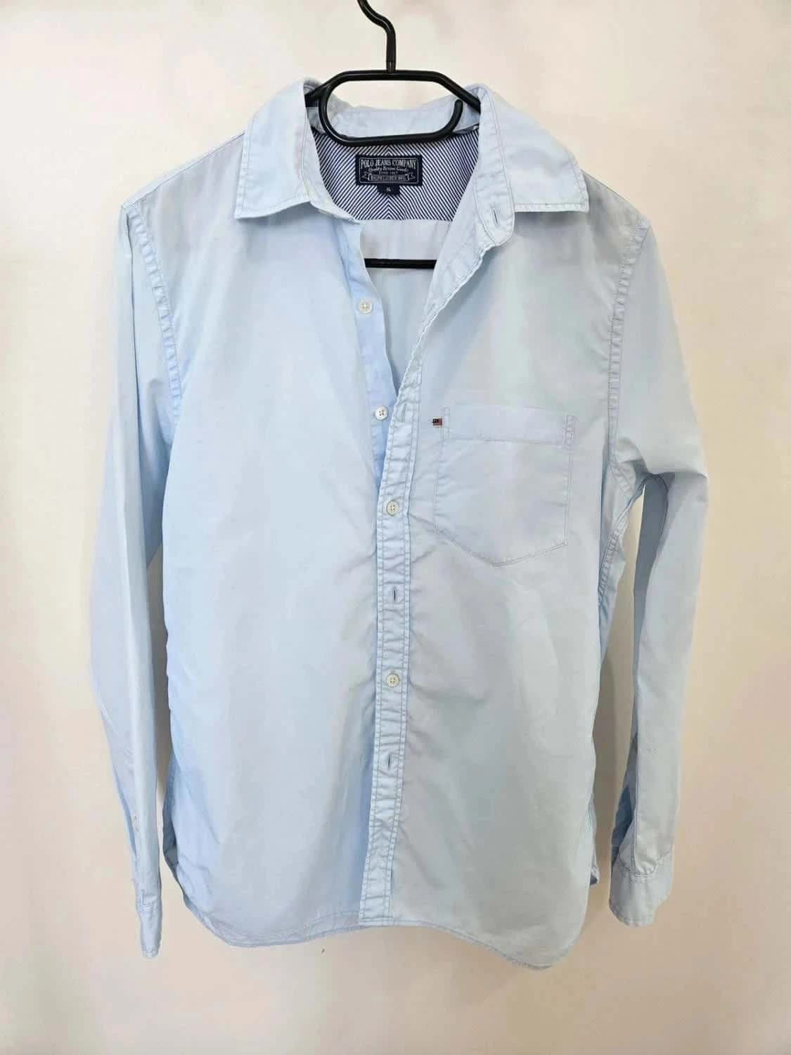 Chemise Ralph Lauren Flag drapeau USA 100% coton bleu clair taille S - Photo 2/10