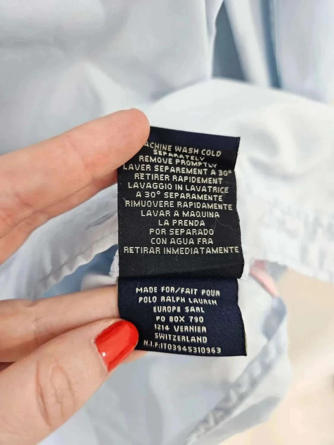 Chemise Ralph Lauren Flag drapeau USA 100% coton bleu clair taille S - Photo 8/10