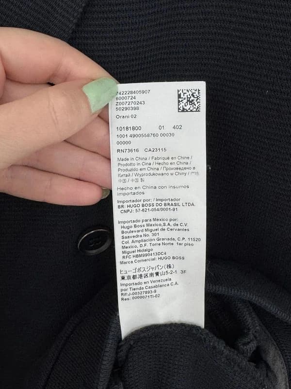 Gilet veste croisée Hugo Boss slim fit bleu marine taille S cardigan blazer - Photo 7/10