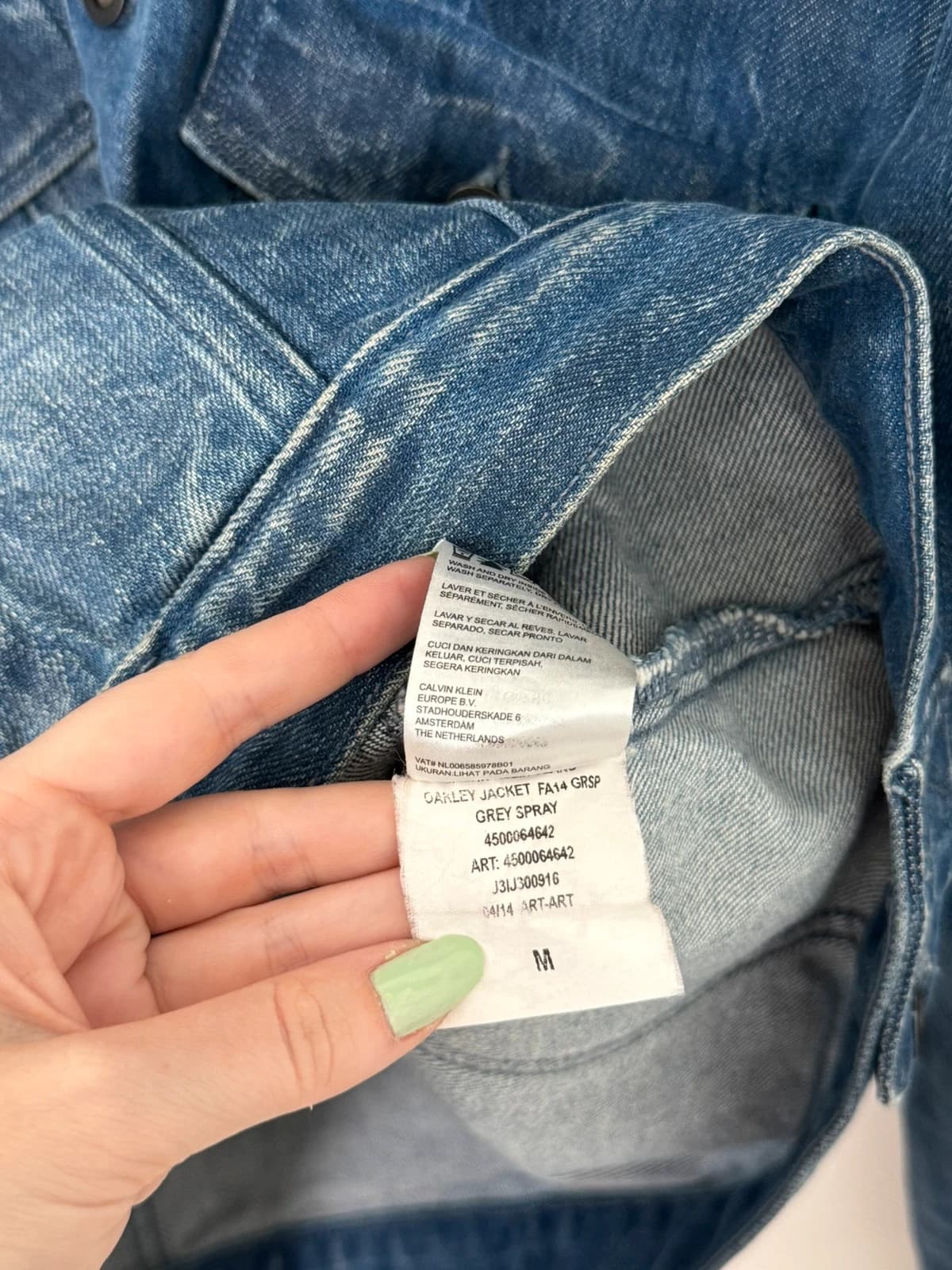 Veste en jean Calvin Klein bleu denim taille M - Photo 5/10