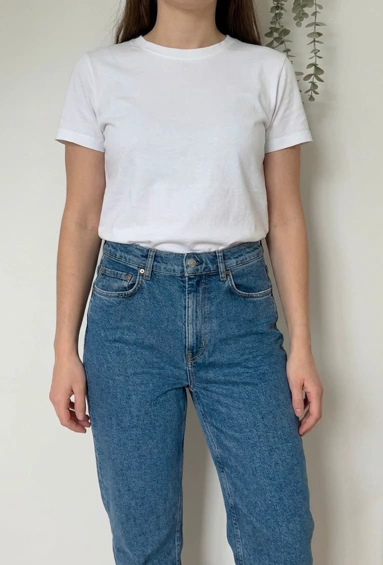 Jean droit taille haute & Other Stories bleu moyen taille W27 - Photo 1/10