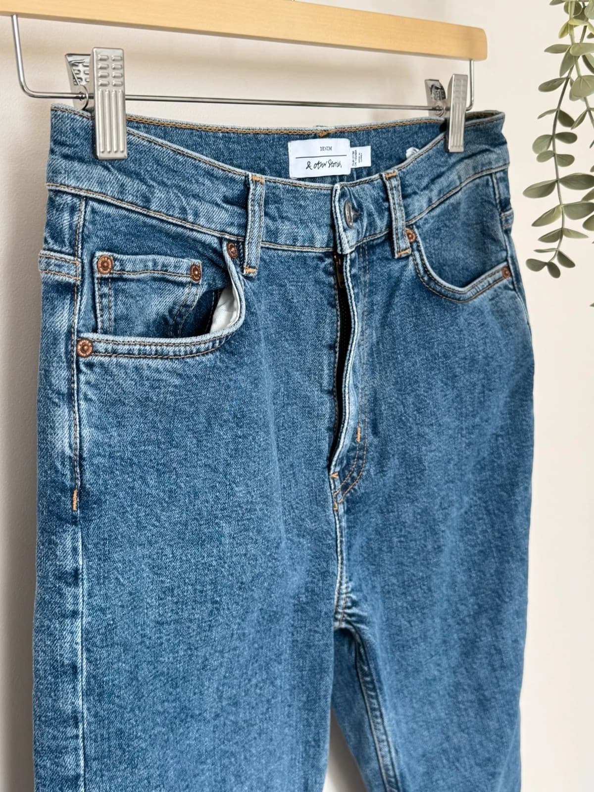 Jean droit taille haute & Other Stories bleu moyen taille W27 - Photo 4/10