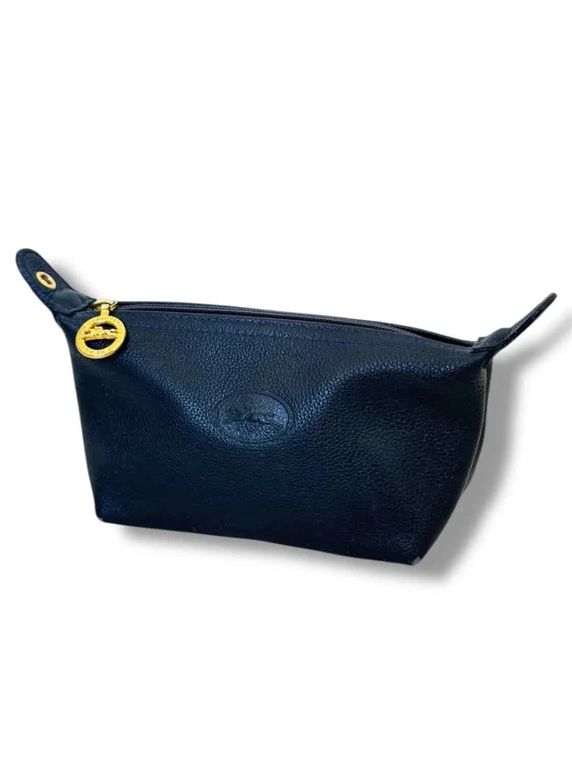 Pochette/Porte-monnaie Longchamp vintage cuir grainé bleu - Photo 1/6