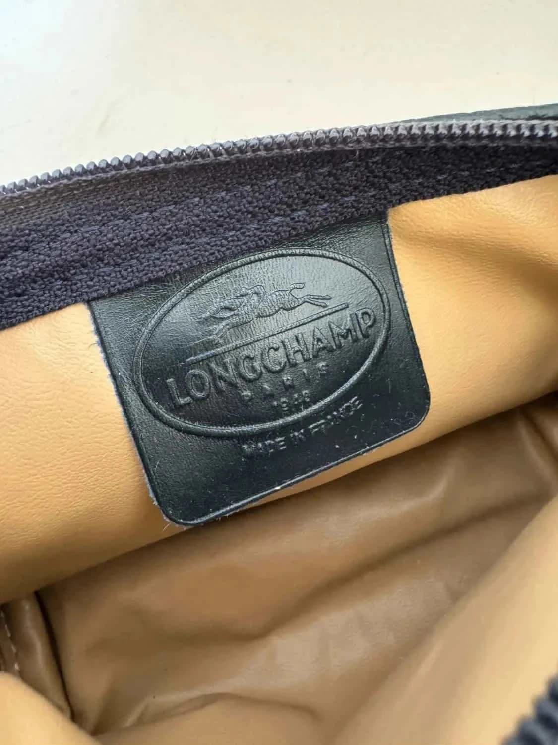 Pochette/Porte-monnaie Longchamp vintage cuir grainé bleu - Photo 3/6