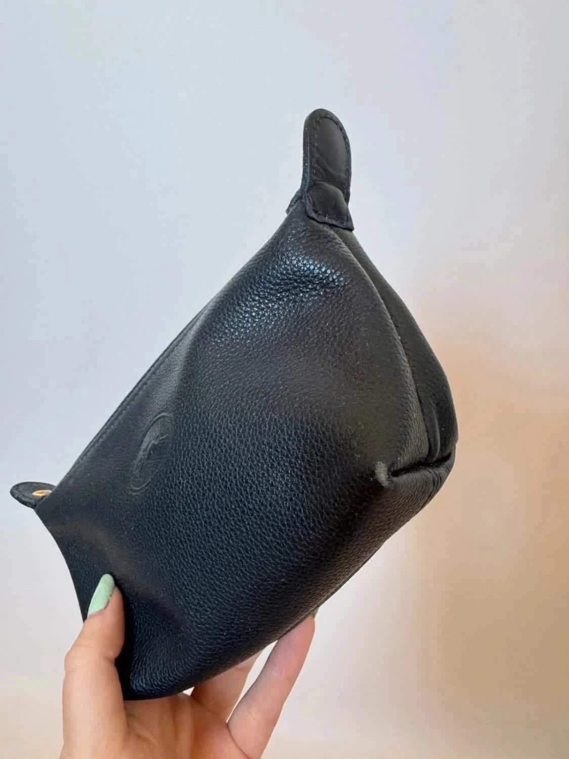Pochette/Porte-monnaie Longchamp vintage cuir grainé bleu - Photo 6/6