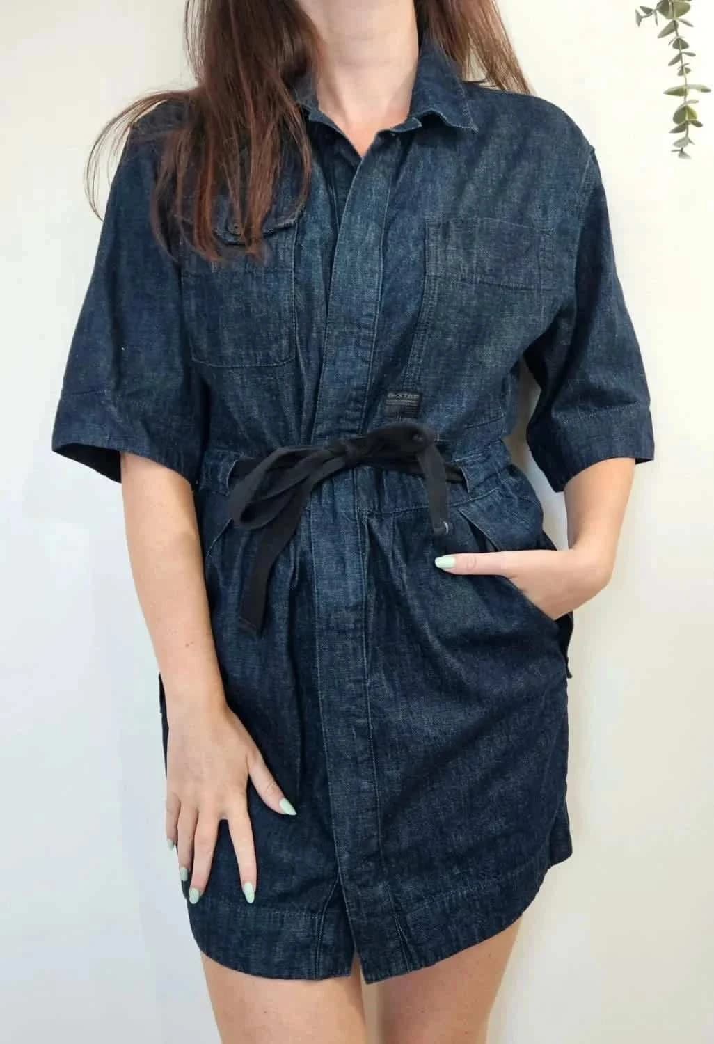 Robe chemise en jean G-Star denim brut taille S - Photo 1/7