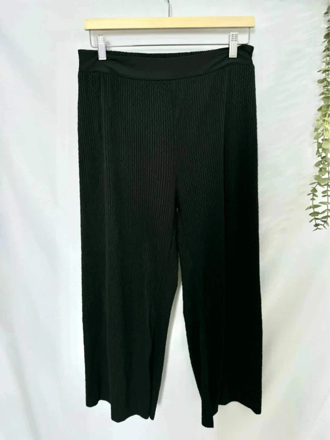 Pantalon large noir plissé fluide élastique An’ge taille XL - Photo 2/4