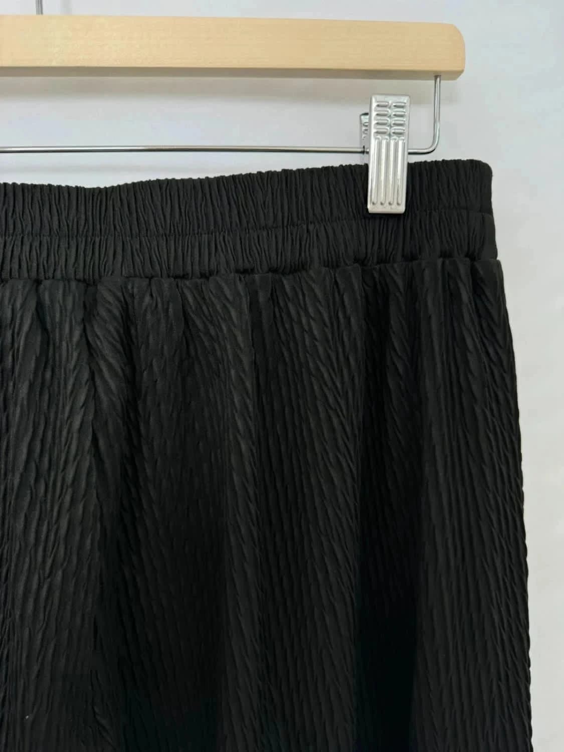 Pantalon large noir plissé fluide élastique An’ge taille XL - Photo 3/4