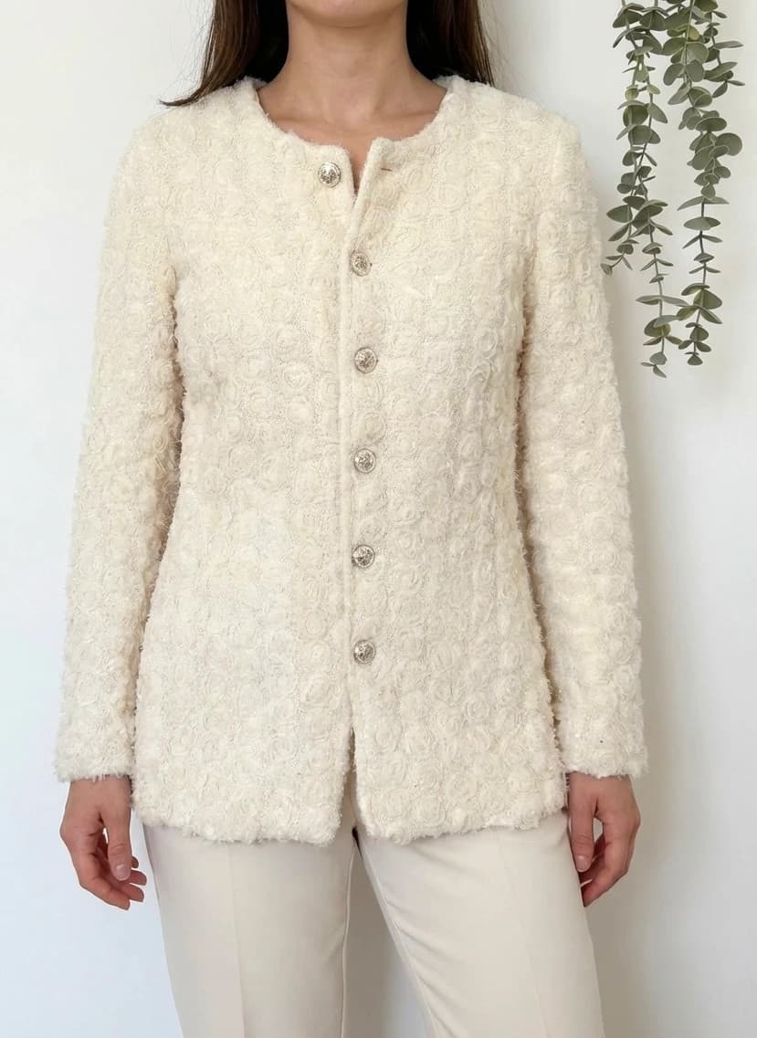 Veste texturée Molly Bracken écru rosaces taille T1/XS - Photo 1/9