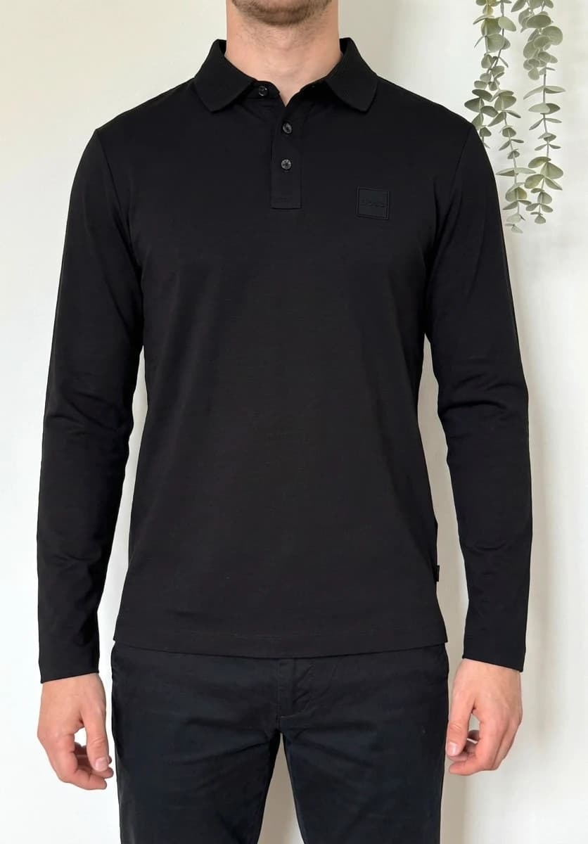 Polo manches longues Boss noir Mercerised Pado taille S - FP260332 - Photo 1/11