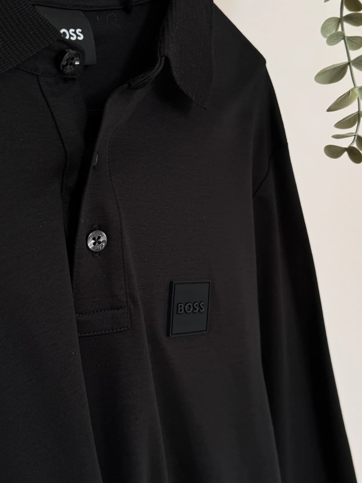 Polo manches longues Boss noir Mercerised Pado taille S - FP260332 - Photo 6/11