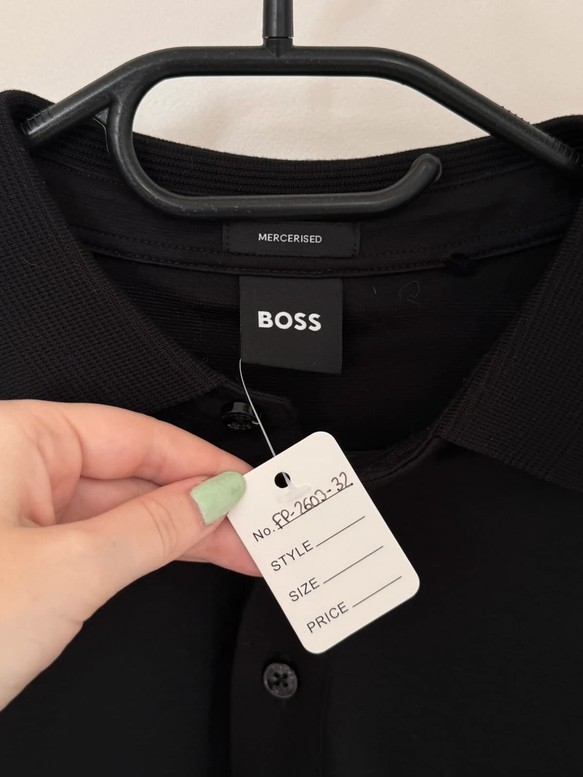 Polo manches longues Boss noir Mercerised Pado taille S - FP260332 - Photo 7/11