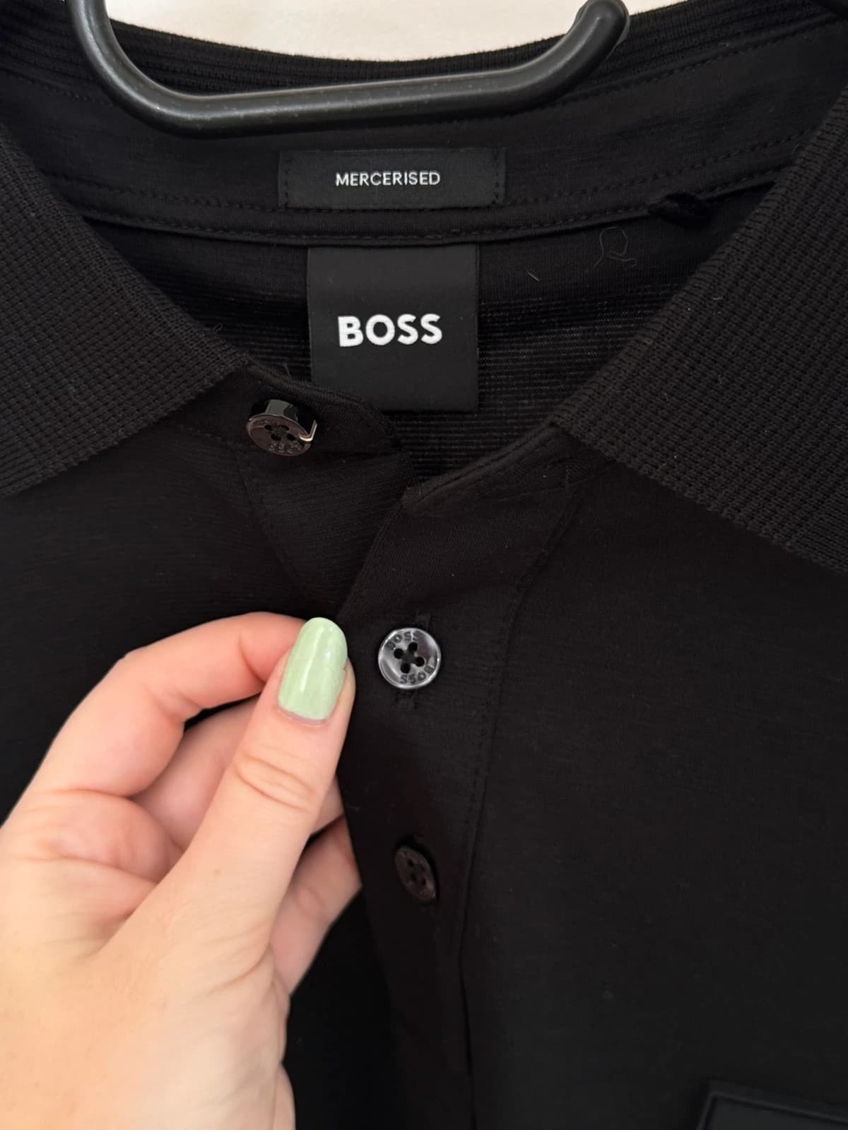 Polo manches longues Boss noir Mercerised Pado taille S - FP260332 - Photo 9/11