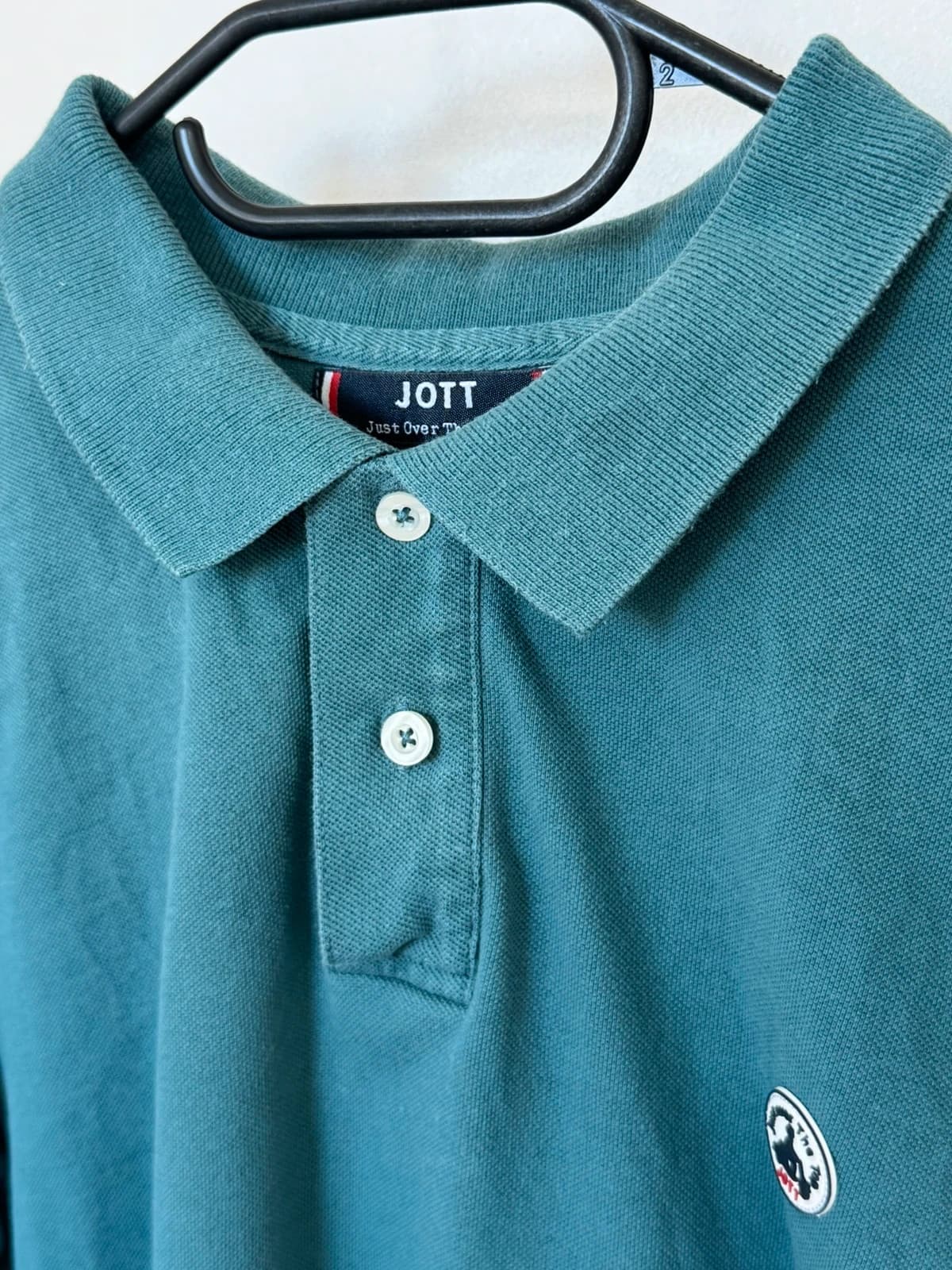 Polo piqué manches longues JOTT vert pétrole taille L - Photo 5/9
