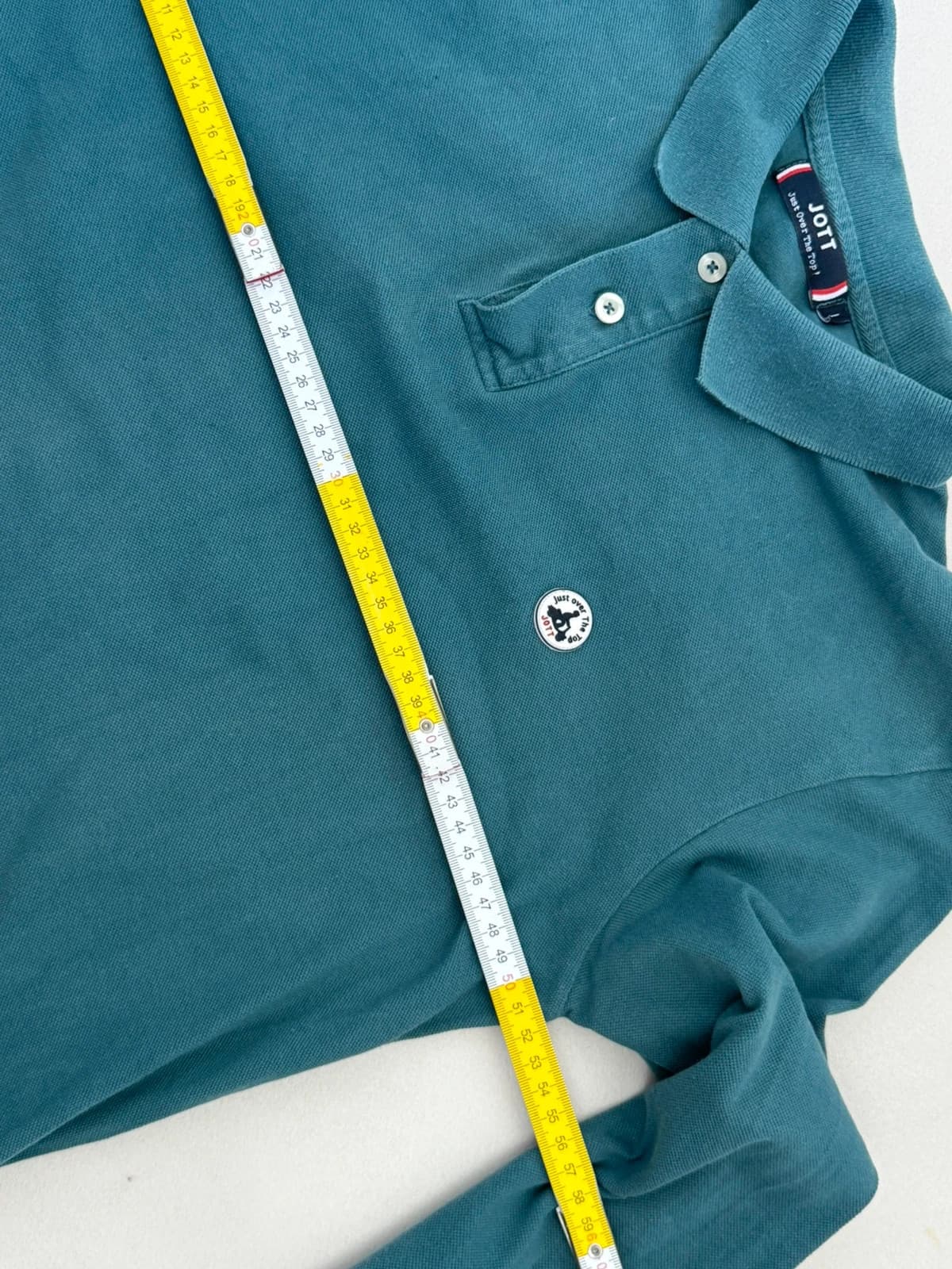 Polo piqué manches longues JOTT vert pétrole taille L - Photo 8/9