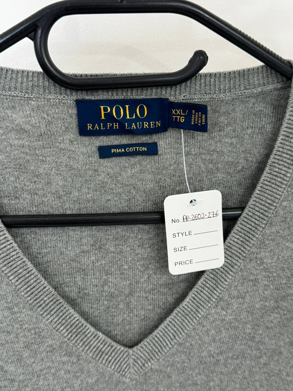 Pull sans manches Ralph Lauren gris chiné logo pony brodé vert taille XXL - PP2603216 - Photo 4/6