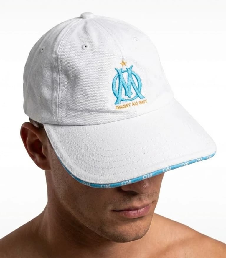 Casquette OM officielle Adidas blanche et bleue réglable - Photo 1/10
