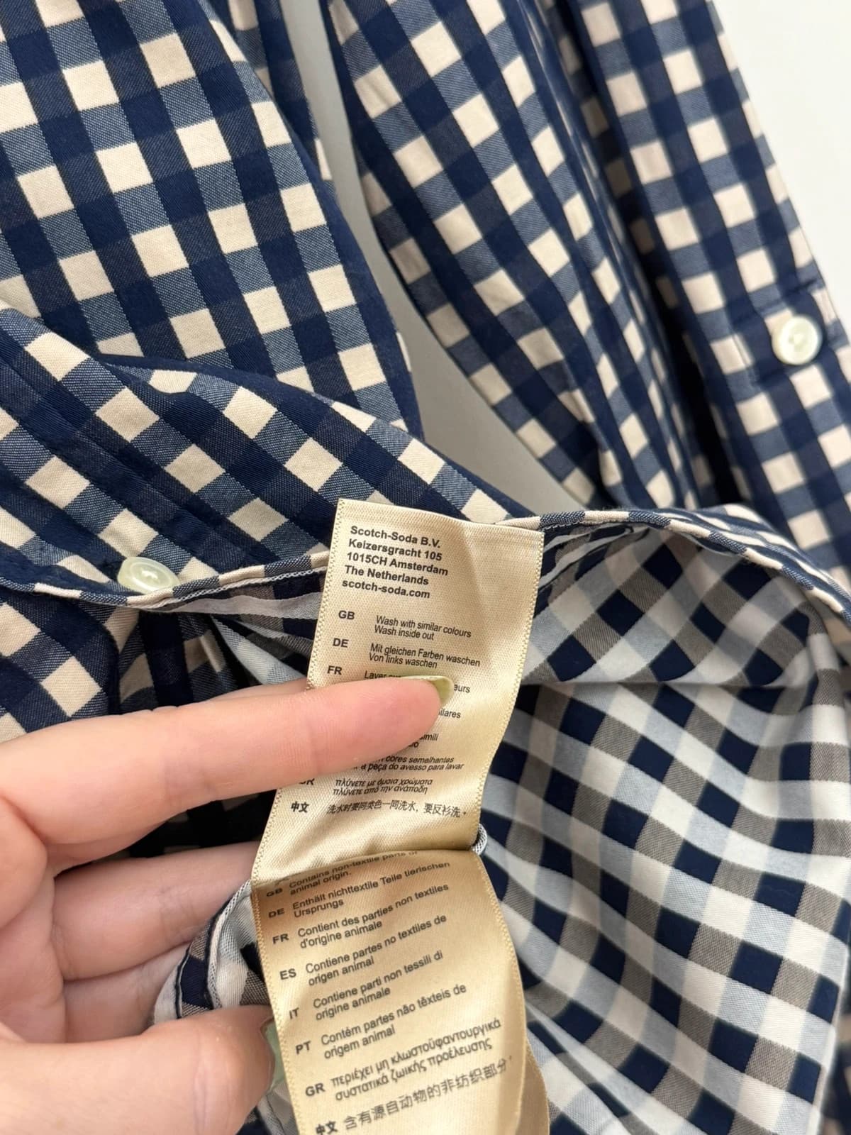 Chemise Scotch Soda carreaux bleu blanc taille M - DN260443 - Photo 6/10