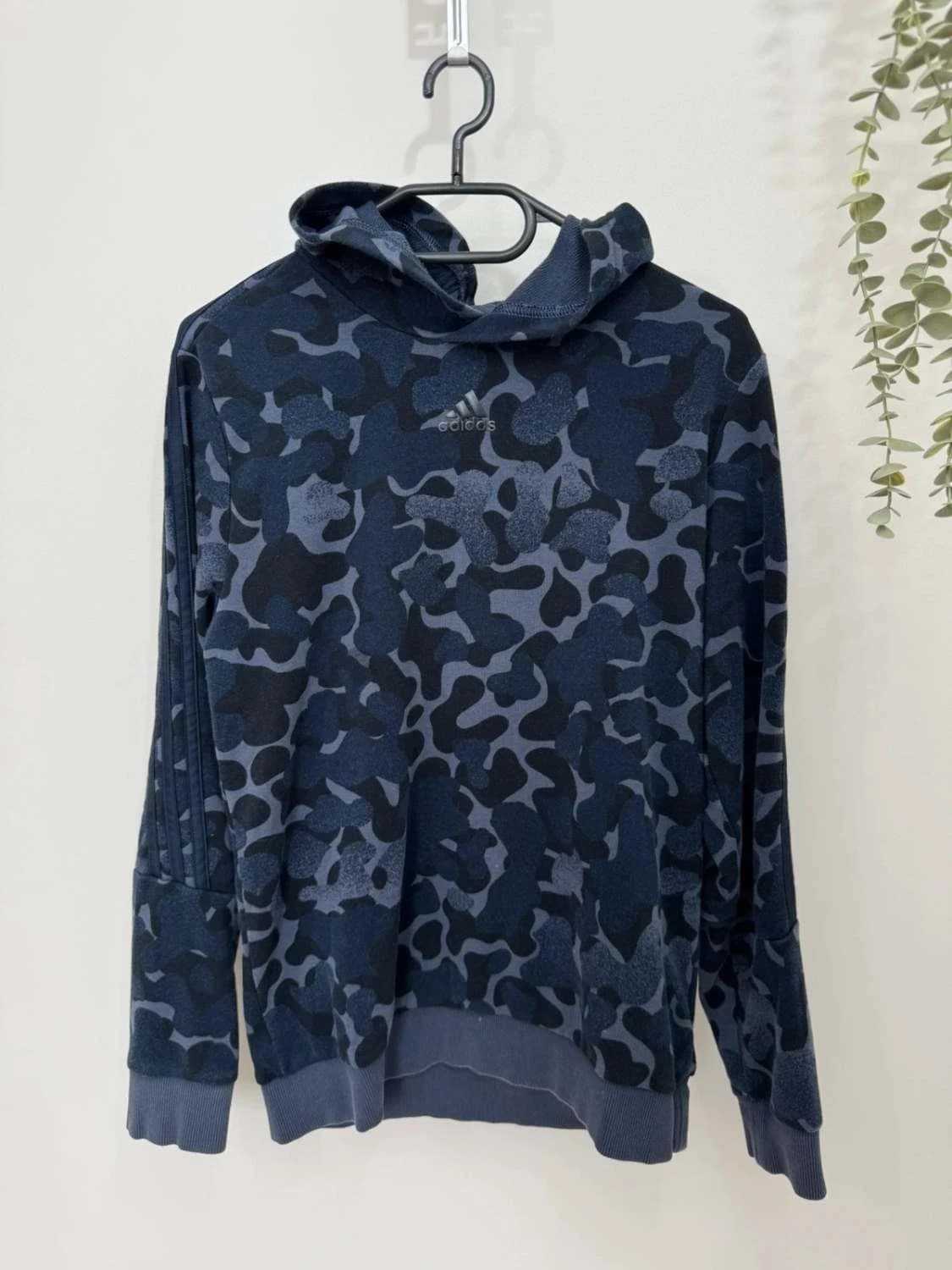 Sweat à capuche Adidas camouflage bleu coton coupe droite taille S - FP251291 - Photo 2/10