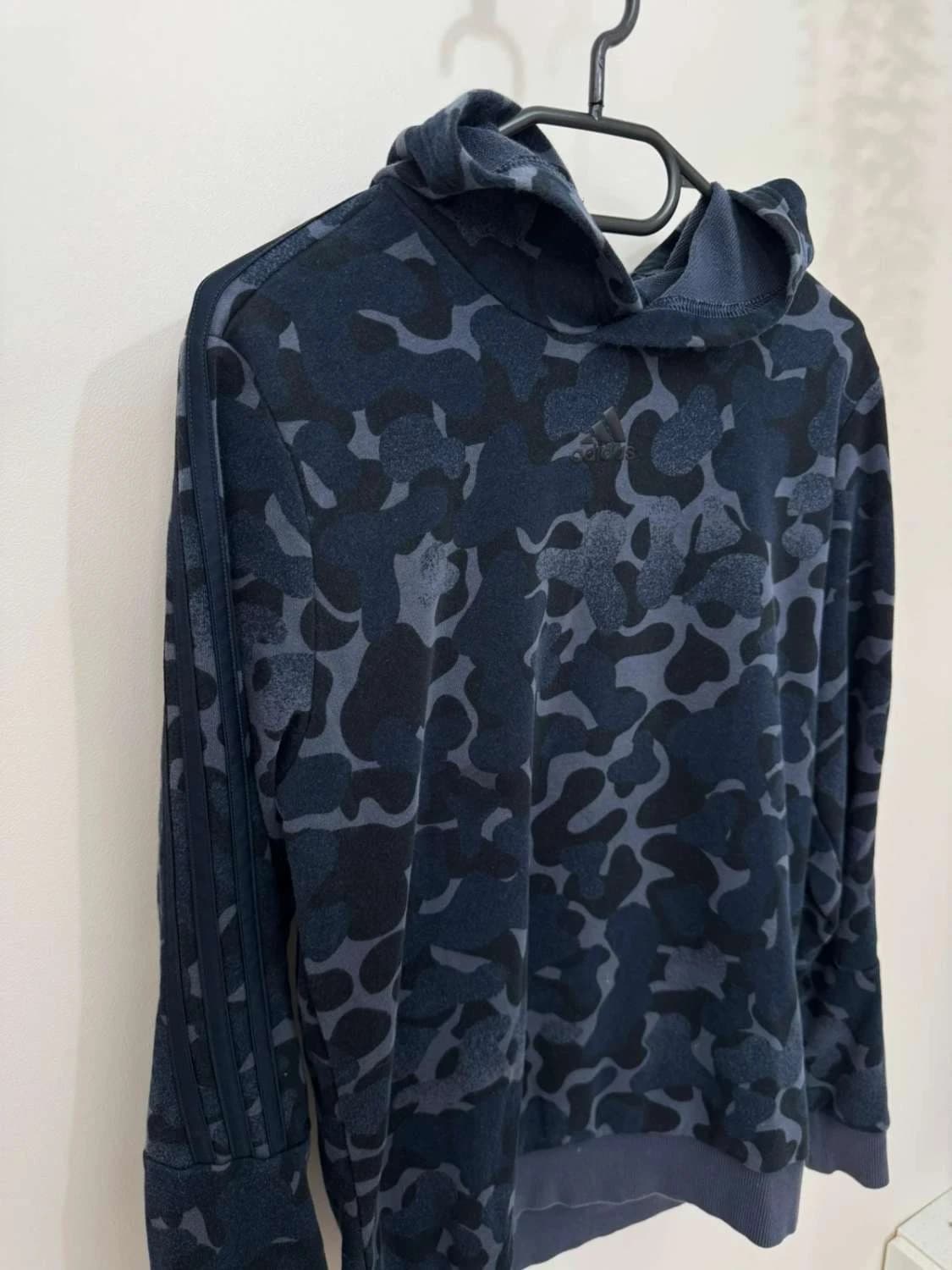 Sweat à capuche Adidas camouflage bleu coton coupe droite taille S - FP251291 - Photo 3/10