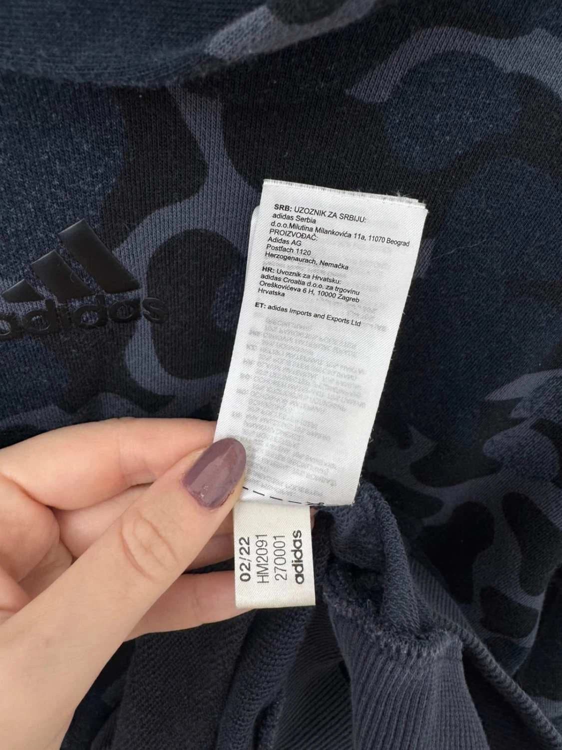 Sweat à capuche Adidas camouflage bleu coton coupe droite taille S - FP251291 - Photo 6/10