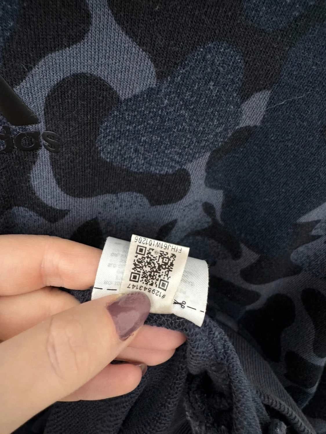 Sweat à capuche Adidas camouflage bleu coton coupe droite taille S - FP251291 - Photo 7/10