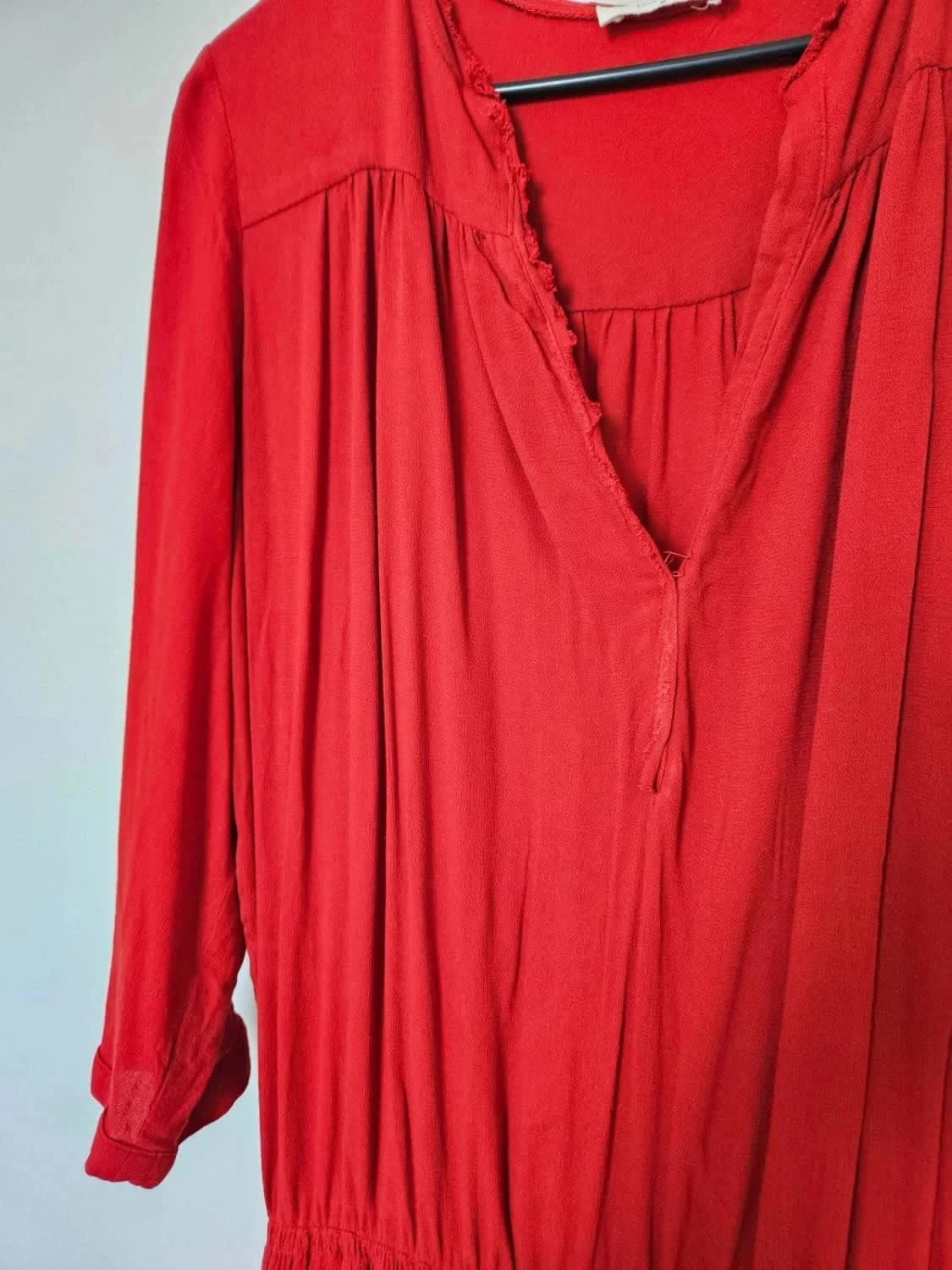 Robe rouge Ba&sh fluide taille smockée T2 - Photo 4/5