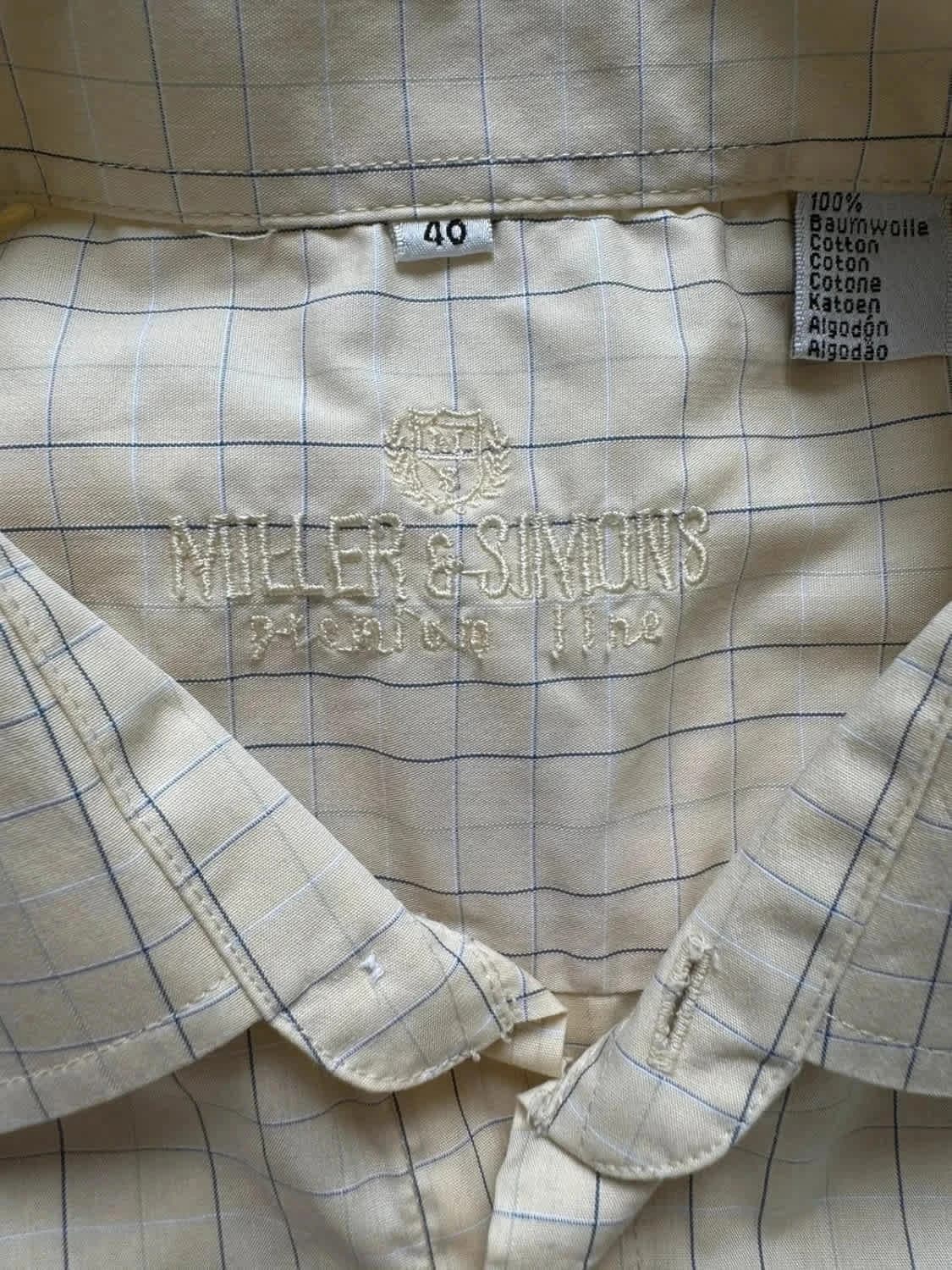 Chemise jaune pastel manches courtes Miller & Simons taille 40 - Photo 5/5