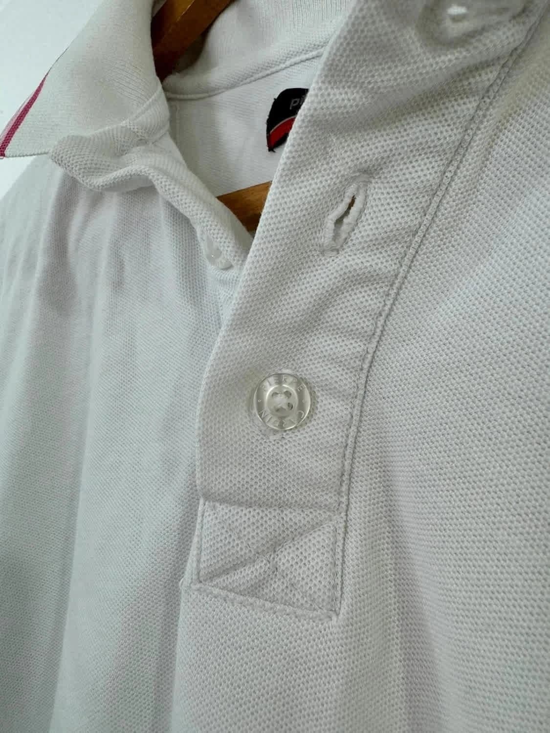 Polo blanc logo brodé rose Pierre Cardin taille L - Photo 3/7