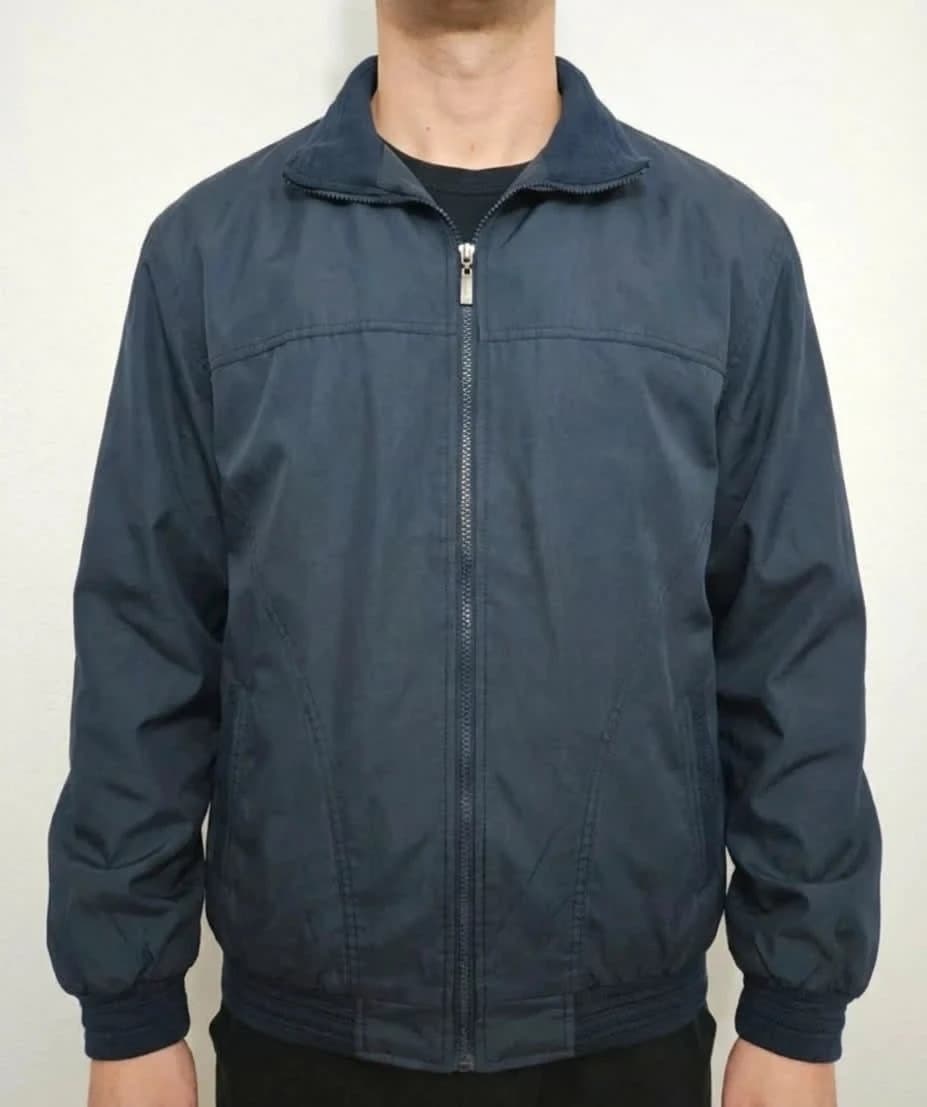 Blouson zippé veste de mi-saison bleu marine taille L - Photo 1/7