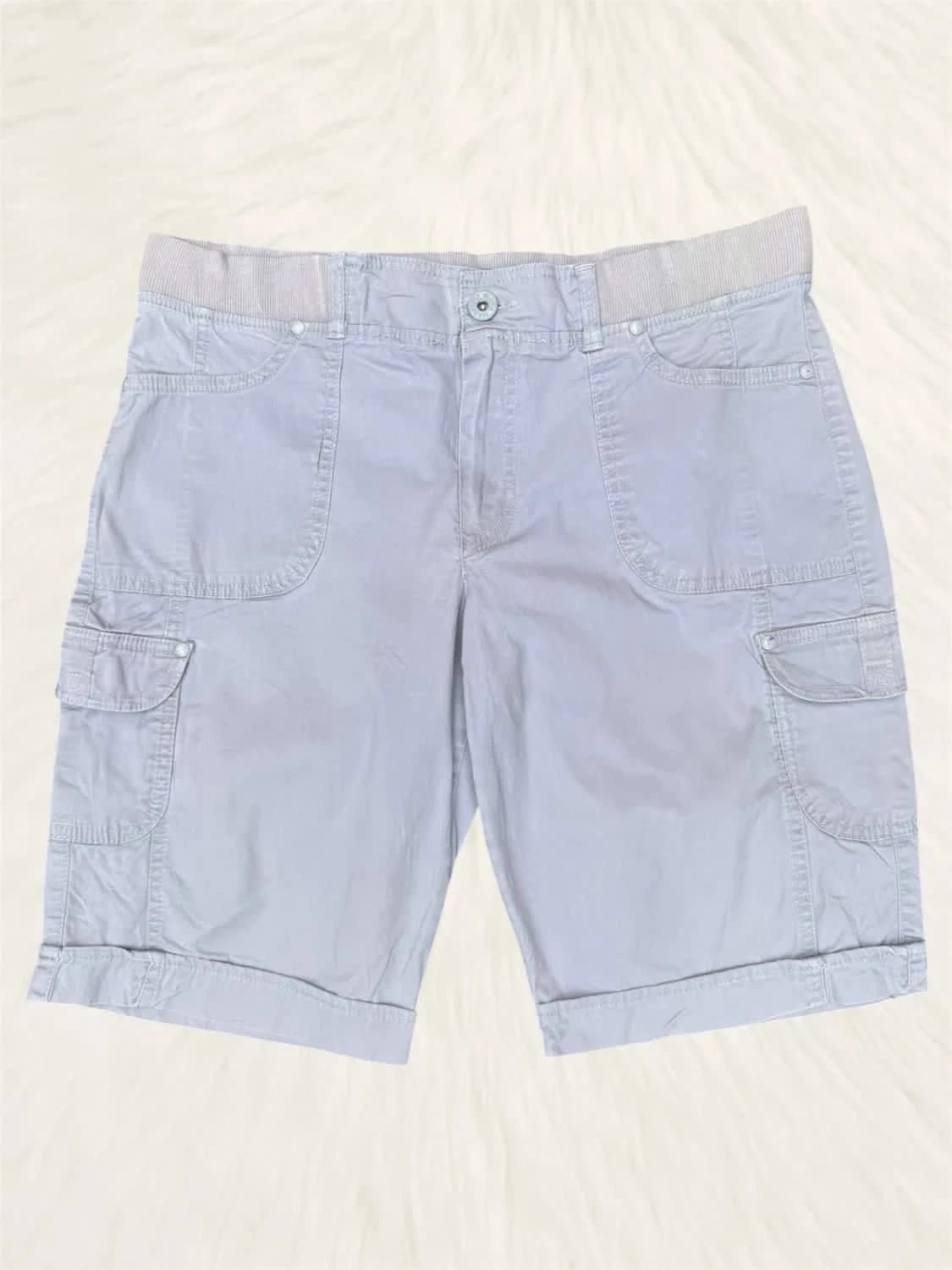 Short cargo gris clair Gloria Vanderbilt ceinture élastique taille XL - Photo 1/6