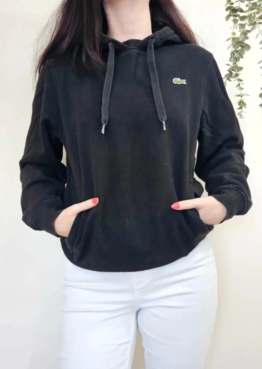 Hoodie/Sweat à capuche noir Lacoste logo brodé taille S - Photo 2/9