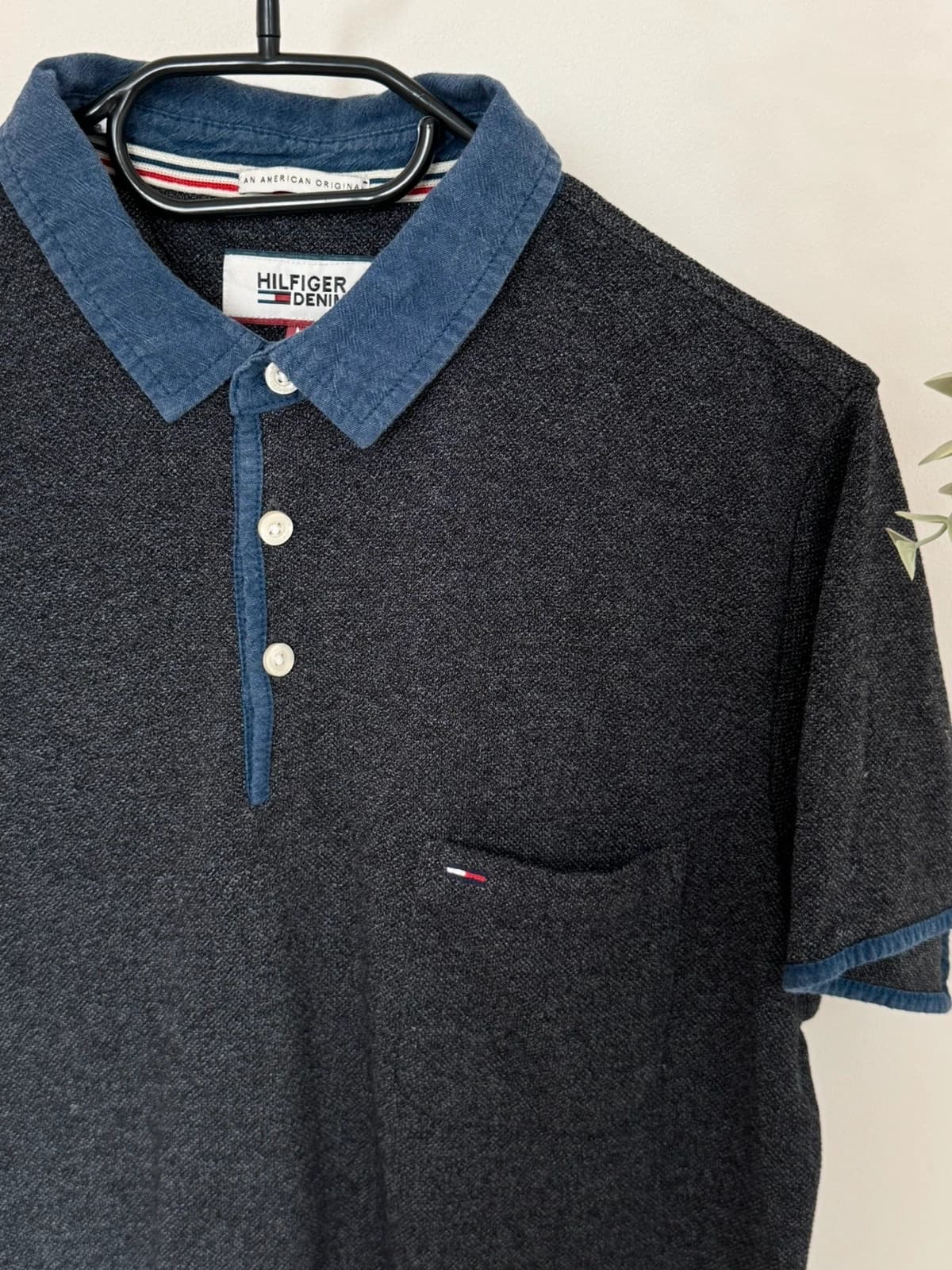 Polo poche Hilfiger Denim maille chinée bleu taille M - FP260221 - Photo 4/8