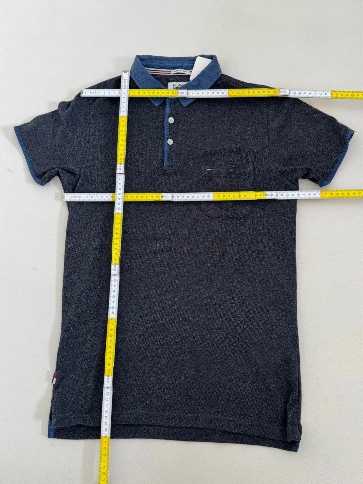 Polo poche Hilfiger Denim maille chinée bleu taille M - FP260221 - Photo 8/8