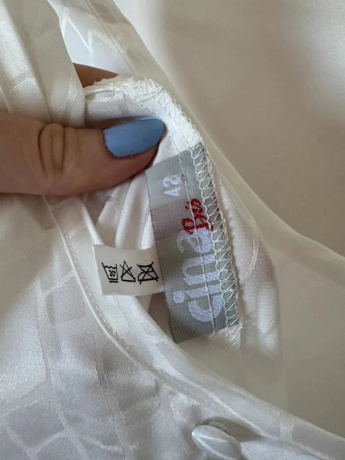 Top blanc satiné motifs géométriques Cina Bis taille 42 - Photo 5/5